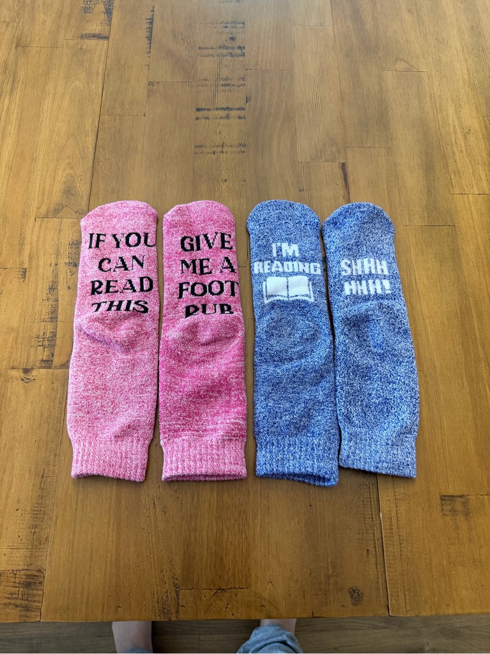 Cozy Novelty Women’s Crew Socks - Pink & Blue